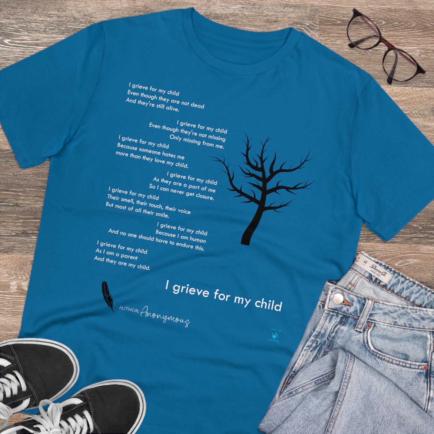 Grief Poem White Lettering  T-shirt - Unisex