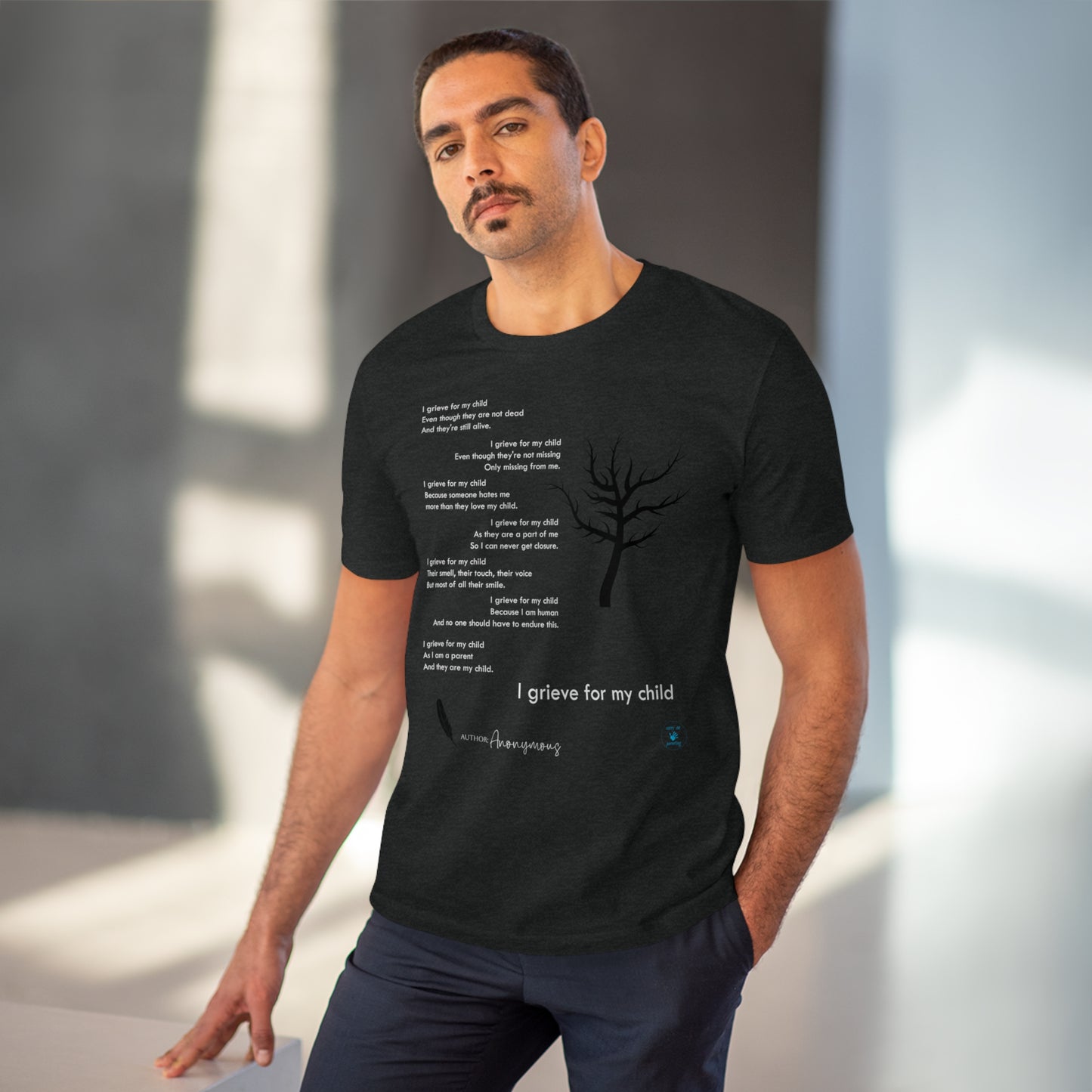 Grief Poem White Lettering  T-shirt - Unisex