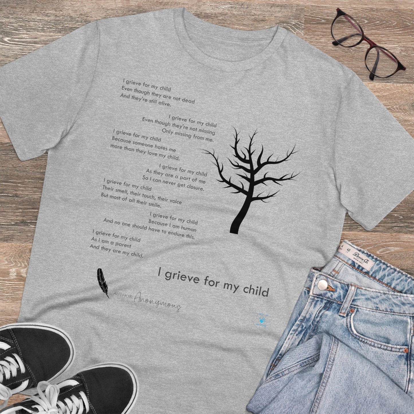 Grief Poem Black Lettering  T-shirt - Unisex