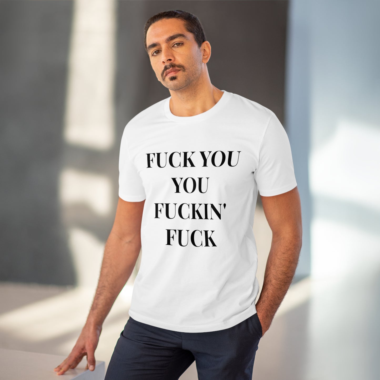 Fu*k You White Letters T-shirt - Unisex