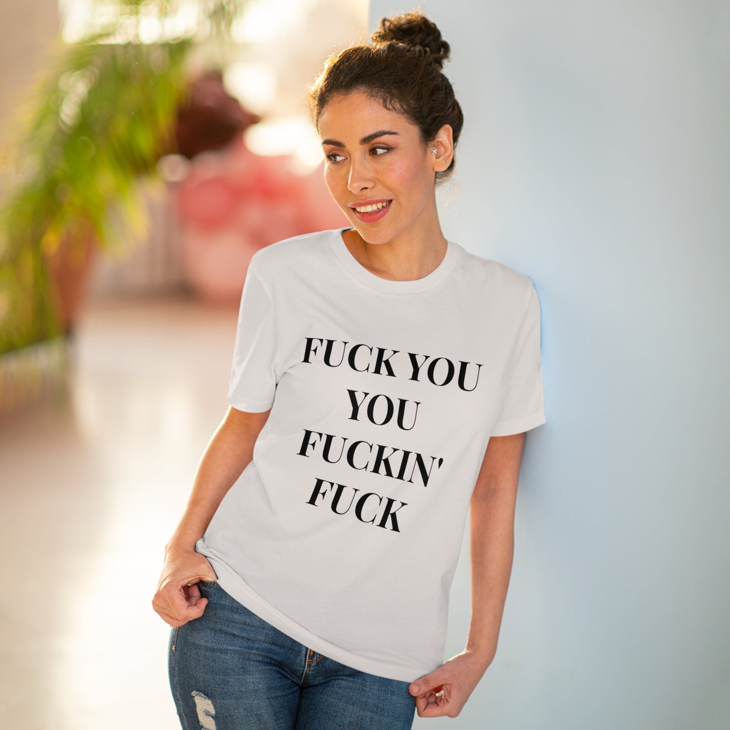 Fu*k You White Letters T-shirt - Unisex