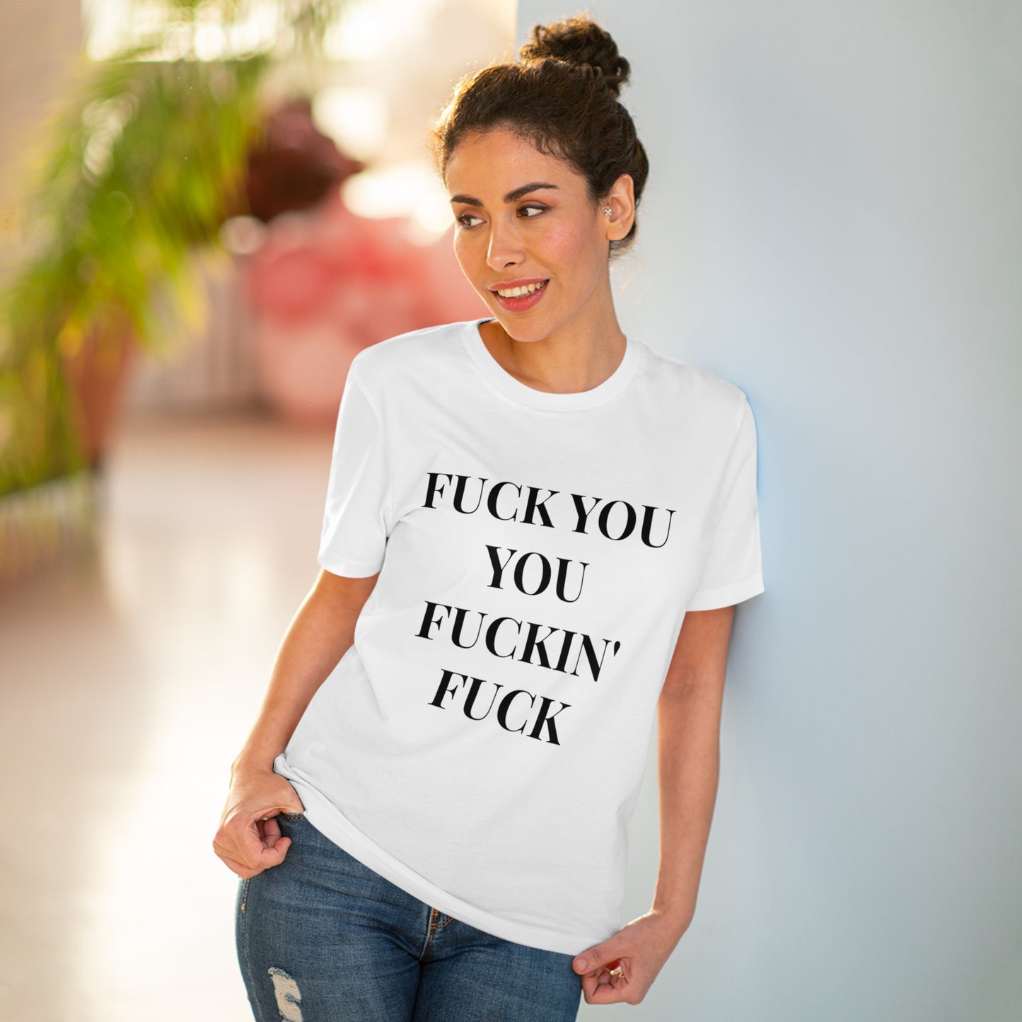 Fu*k You White Letters T-shirt - Unisex