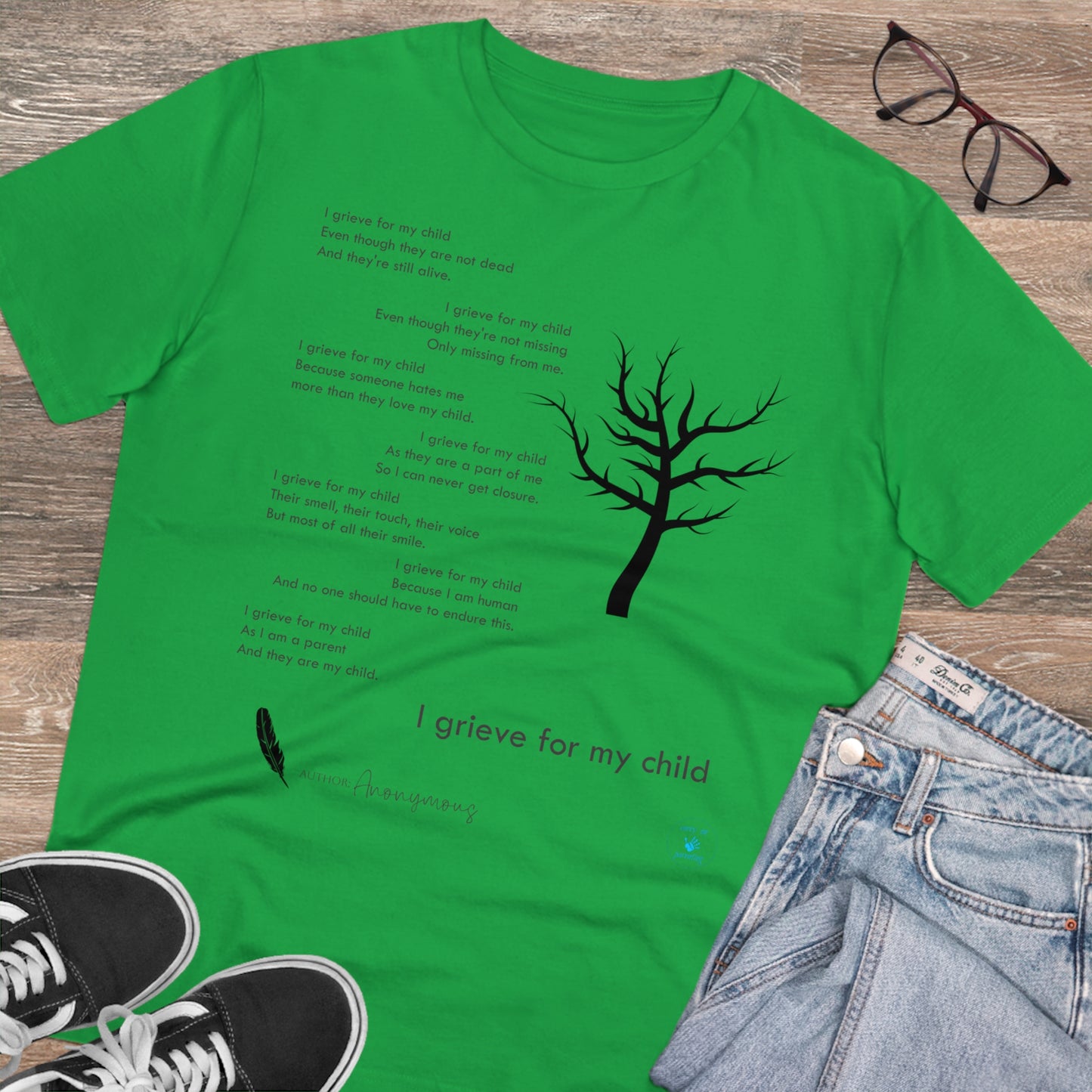 Grief Poem Black Lettering  T-shirt - Unisex