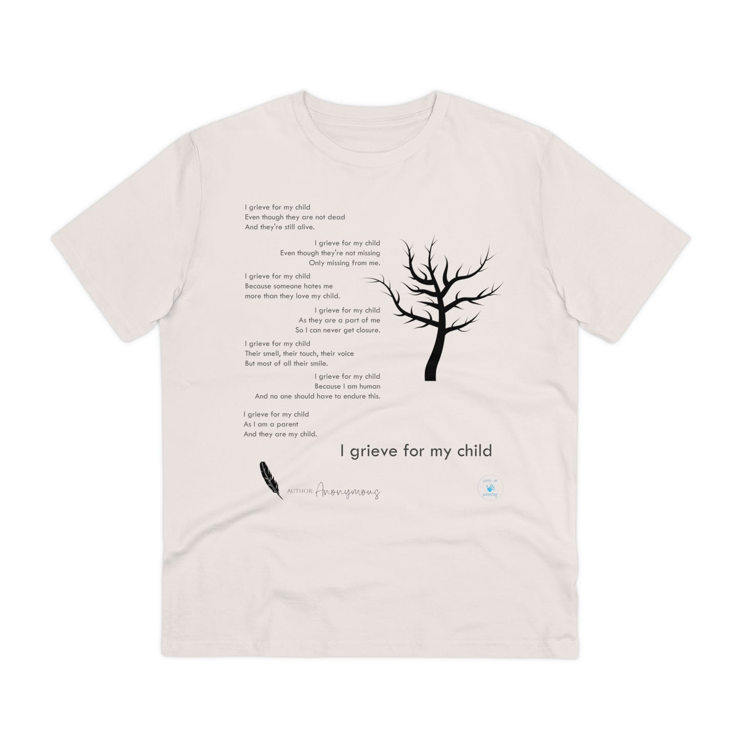 Grief Poem Black Lettering  T-shirt - Unisex