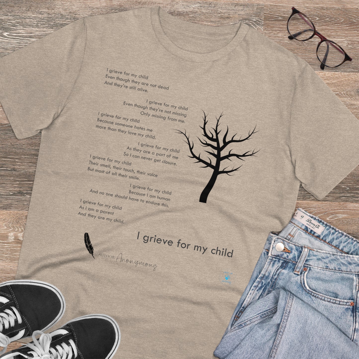 Grief Poem Black Lettering  T-shirt - Unisex