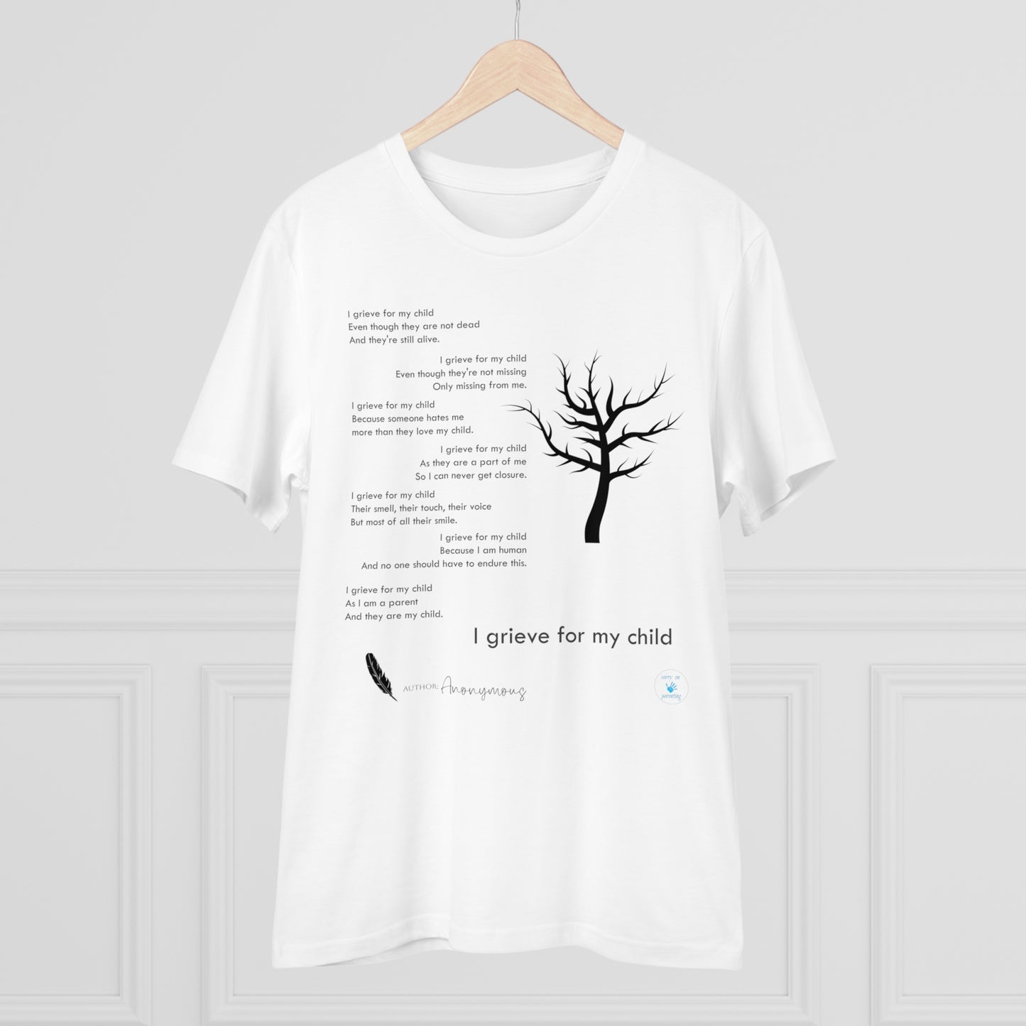 Grief Poem Black Lettering  T-shirt - Unisex