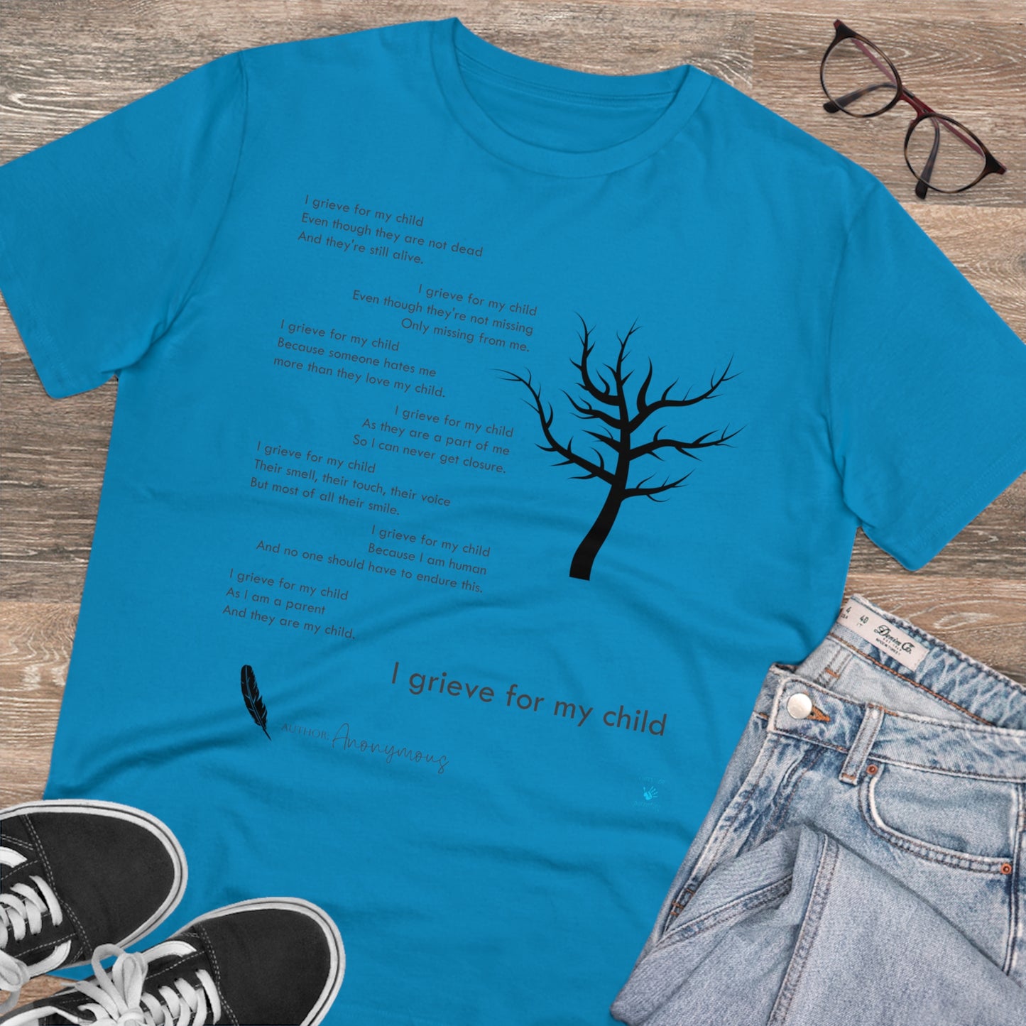 Grief Poem Black Lettering  T-shirt - Unisex