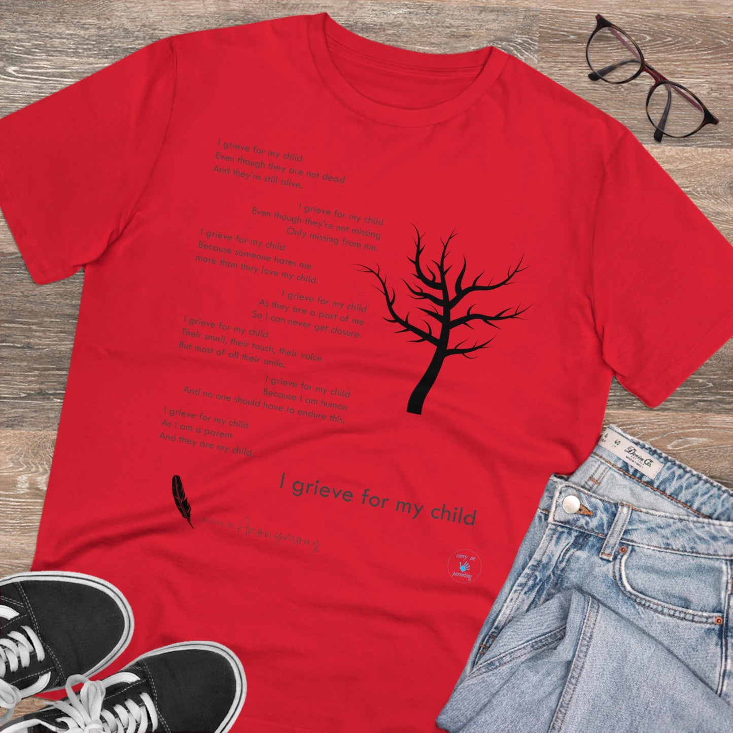 Grief Poem Black Lettering  T-shirt - Unisex