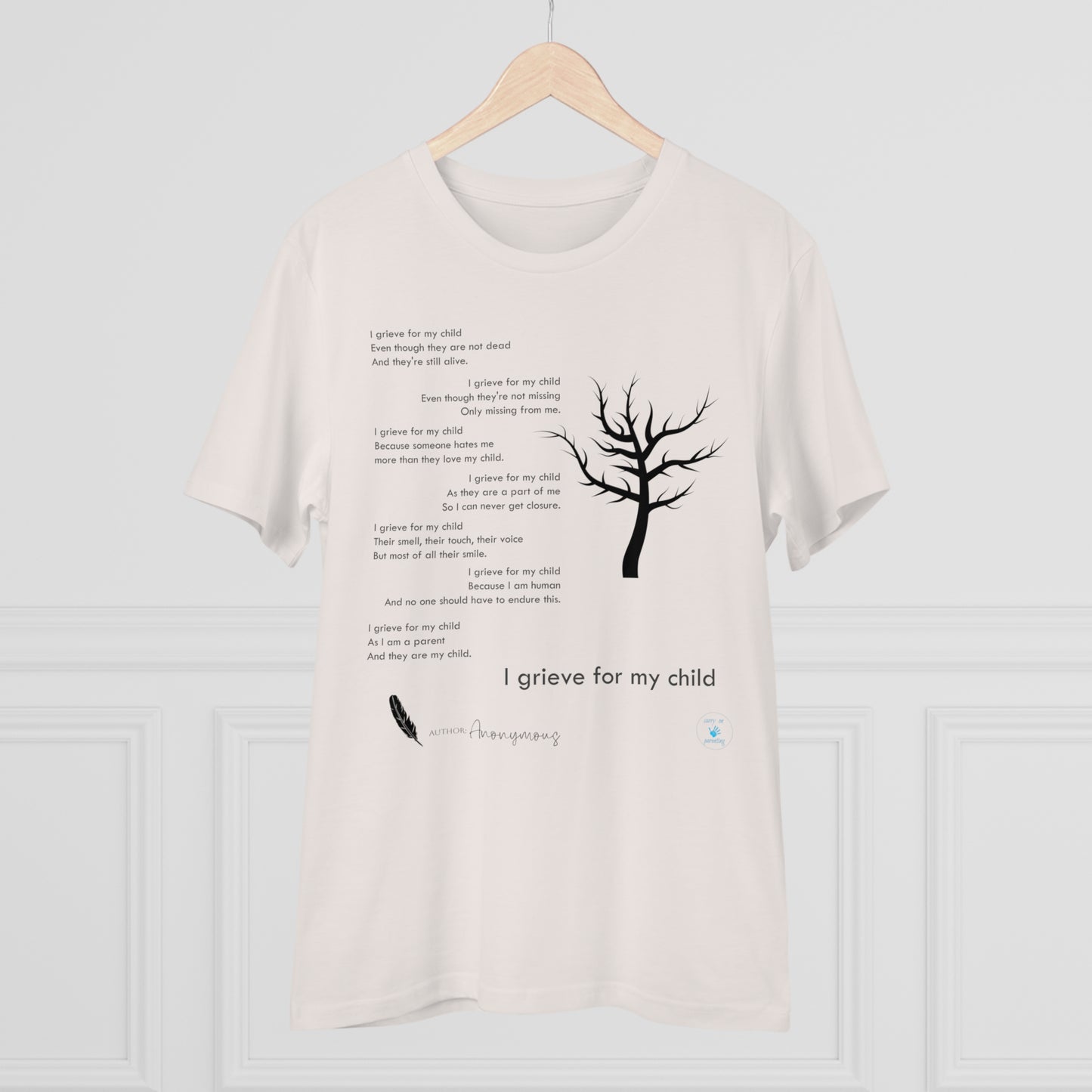 Grief Poem Black Lettering  T-shirt - Unisex