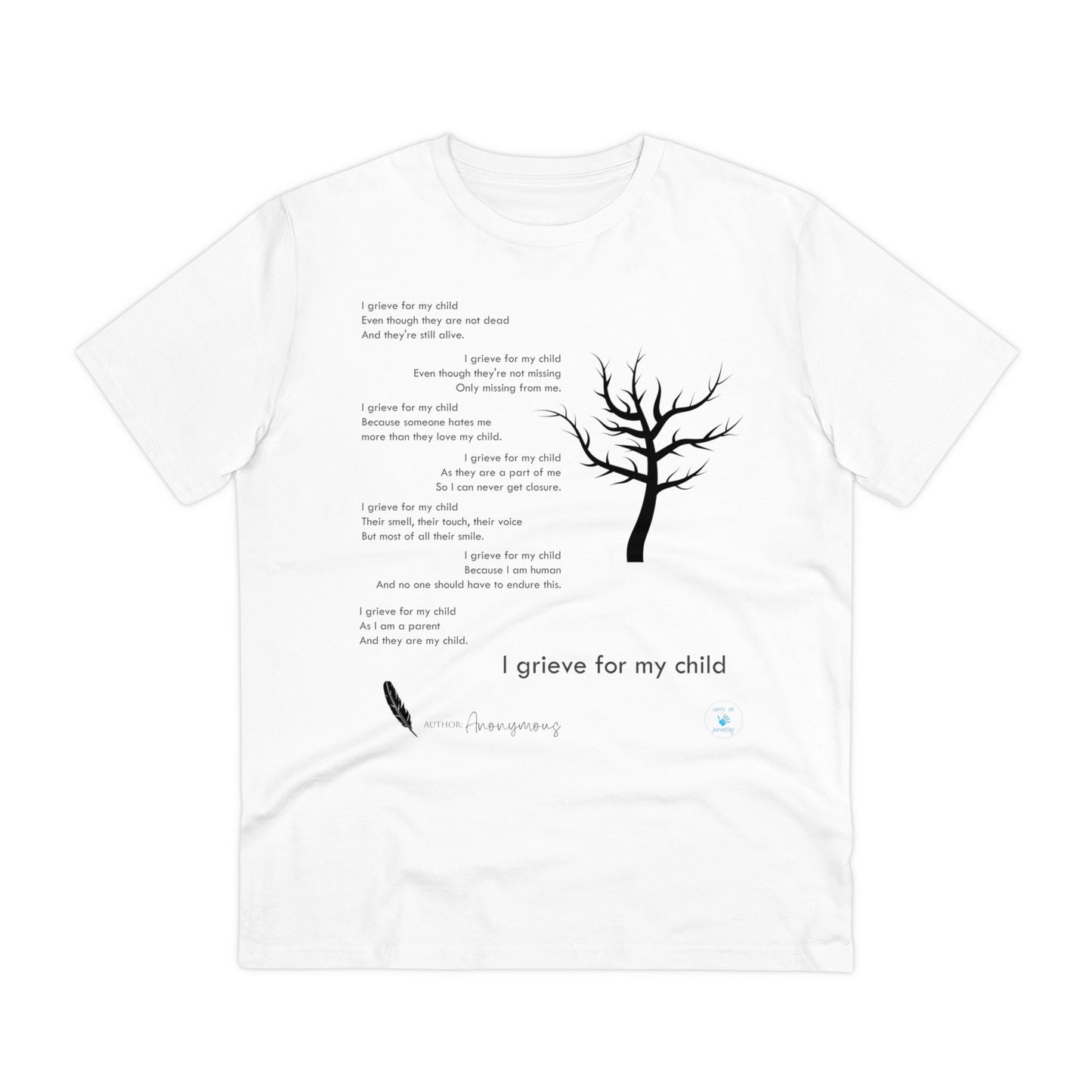 Grief Poem Black Lettering  T-shirt - Unisex