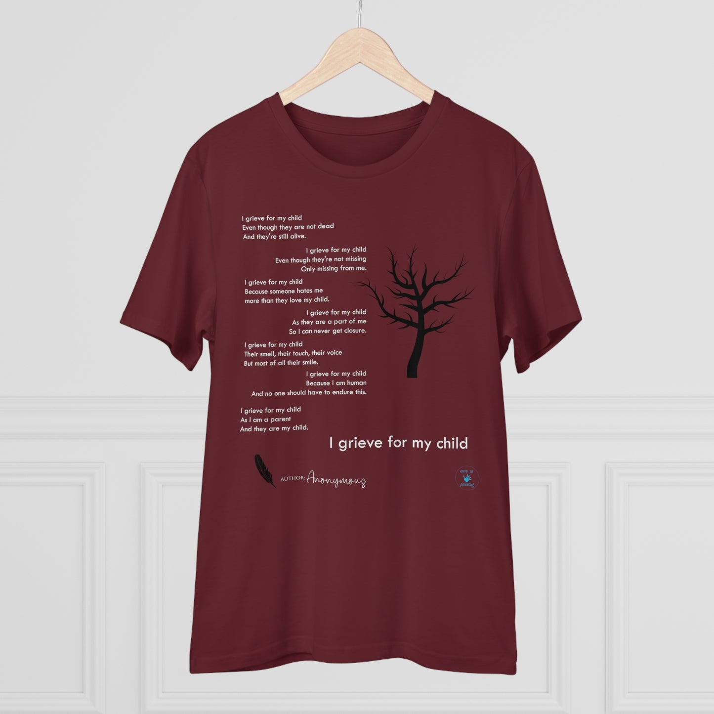 Grief Poem White Lettering  T-shirt - Unisex