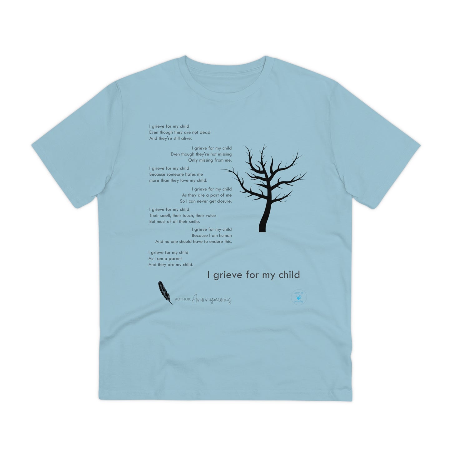 Grief Poem Black Lettering  T-shirt - Unisex